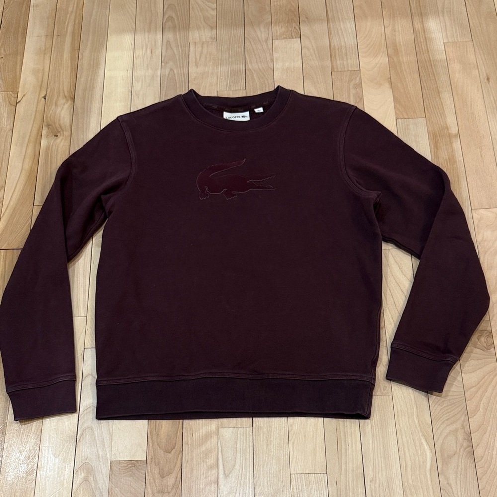 Lacoste burgundy Crewneck sweatshirt